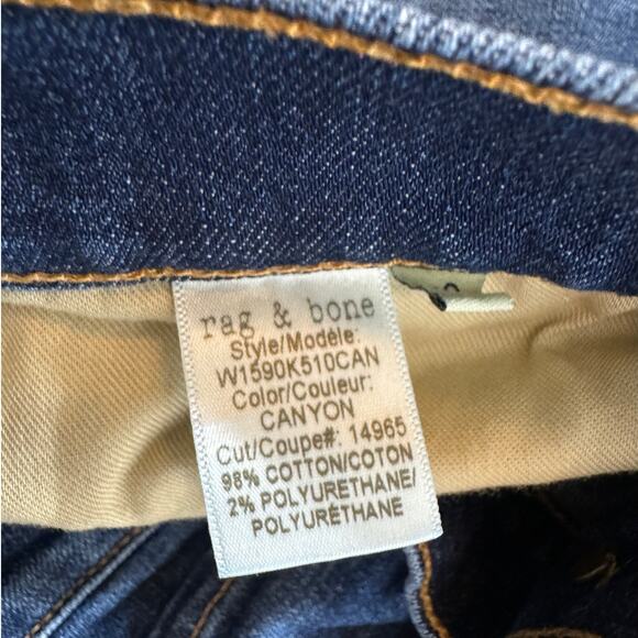 Rag & Bone Women's 28 Dre Boyfriend Jeans in Canyon Distressed Blue - Picture 12 of 12